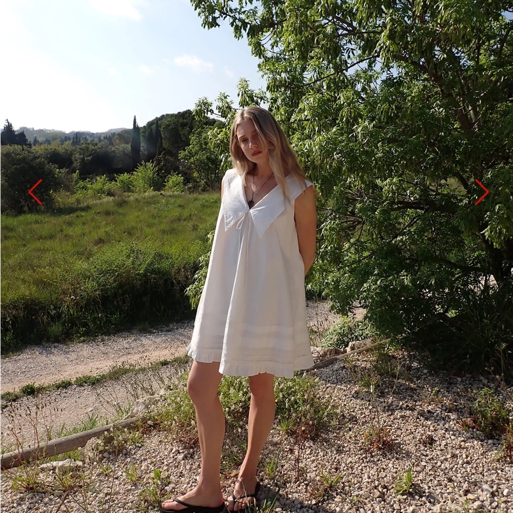 NEW NEVER WORN Lisa Says Gah Jenny Dress White 100% Cotton